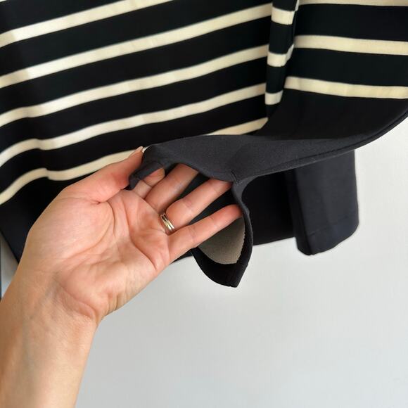 Spanx x Evereve Air Essentials Mock Pullover Striped Black/Porcelain L NWT - Picture 9 of 10